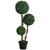 3ft(35.5") Artificial Ball Boxwood Topiary Trees in Pot, Indoor Outdoor Fake Plants for Home Office Living Room Decor