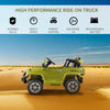12V Kids Battery Powered Off Road Truck with Remote Control Speeds Lights MP3 LCD Power Indicator Adjustable Speed- Green