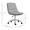 Armless Office Chair Ergonomic Computer Desk Chair Mid-Back Upholstered Task Chair with PU Leather, Adjustable Height and Swivel Seat, Grey