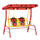2-Seat Kids Canopy Swing, Children Outdoor Patio Lounge Chair for Garden Porch, with Adjustable Awning, Seat Belt, Ladybird Pattern, for 3-6