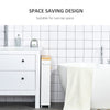 Slim Bathroom Storage Cabinet with Rolling Castor Wheels, Bathroom Cabinet with Shelves, Toilet Paper Cabinet for Narrow Space, White