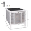 Small Wooden Rabbit Hutch Bunny Cage Guinea Pig House Dog Cage with Openable & Waterproof Roof, Grey