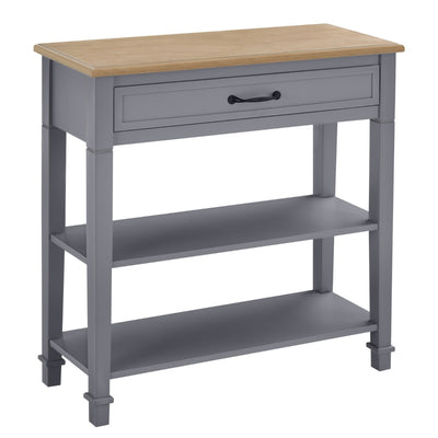 Retro-Styled Sofa Console Entry Hallway Table with Multifunctional Design  Durable Build  & Large Storage  Grey