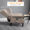 Wingback Heated Vibrating Accent Sofa Vintage Upholstered Massage Recliner Chair Push-back with Remote Controller, Beige