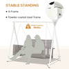 Metal Porch Swing Stand, Heavy Duty Swing Frame, Hanging Chair Stand Only, 660 LBS Weight Capacity, for Backyard, Patio, Lawn, Playground, White