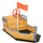 Kids Sandbox Pirate Ship Play Boat w/ Bench Seats and Storage, Cedar Wood