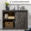 Farmhouse Kitchen Sideboard, Buffet Cabinet with Sliding Barn Door and 3 Storage Drawers for Living Room, Dark Grey