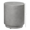 Lightweight Accent Table with Concrete Finish, Round Side Table with 4 Adjustable Feet for Indoor, Outdoor, Light Grey