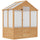 6' x 4' x 7' Wooden Greenhouse, Walk-in Green House, Outdoor Polycarbonate Greenhouse with Door, Natural