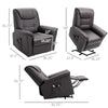 Electric Power Lift Chair, PU Leather Recliner Chair for Elderly with Remote Control and Side Pockets, Brown