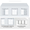 20' x 20' Heavy-duty Large Wedding Tent, Outdoor Carport Garage Party Tent, Patio Gazebo Canopy with Sidewall, White