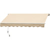 10' x 8' Manual Retractable Awning Sun Shade Shelter for Patio Deck Yard with UV Protection and Easy Crank Opening, Beige