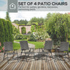 Wicker Patio Dining Chair Set of 4 with Folding Design, Outdoor Rattan Sling Chair Lawn Chair Set for Backyard Wedding Party, Mixed Grey