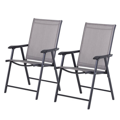 Folding Outdoor Patio Chairs Set of 2 Stackable Portable for Deck, Garden, Camping and Travel