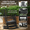 Outdoor Rocking Chairs, Traditional Porch Rocker, Fade-Resistant HDPE Rocker Chair with Slatted Design for Outdoor & Indoor Use, Black