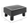 Modern Footstool, Ottoman Footstool, Rectangular Ottoman Footrest with Padded Foam Seat and Plastic Legs for Living Room, Badroom, Black