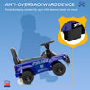 Kids Ride On Sliding Car with Hidden Under Seat Storage, Ride On Police Car for Toddler with Megaphone, Anti Dumping Device, Removable Backrest, Foot-to-Floor Design, Aged 18-60 Months, Blue