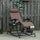 Outdoor Rocking Chairs Zero Gravity Rocking Chair w/ Removable Headrest, Side Tray, Cup & Phone Holder, Brown