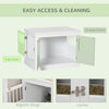 Cat Litter Box Enclosure with Magnetic Doors, Cat Washroom Nightstand with Large Top, Hidden Litter Box Side Table with Latches, White