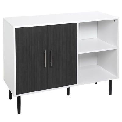 Sideboard Storage Cabinet with Adjustable Shelf, Free Standing 2-Door Kitchen Cupboard for Dining Room, Hallway, Grey