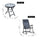 3 Piece Outdoor Rocking Bistro Set, Patio Folding Chair Table Set with Glass Coffee Table for Yard, Patio, Deck, Backyard, Grey