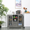 Modern Sideboard Storage Console Cabinet with Glass Door and Drawer for Kitchen, Living & Dining Room, Grey
