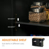 Farmhouse Mobile Kitchen Island Utility Cart on Wheels with Barn Door Style Cabinets, Drawers - Black