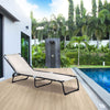 Outdoor Folding Chaise Lounge Chair Portable Lightweight Sun Lounger with 4-Position Adjustable Backrest for Deck, Poolside, Cream White