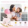 Kids Plush Ride-On Rocking Horse Deer-shaped Plush Toy Rocker with Realistic Sounds for Child 36-72 Months Pink