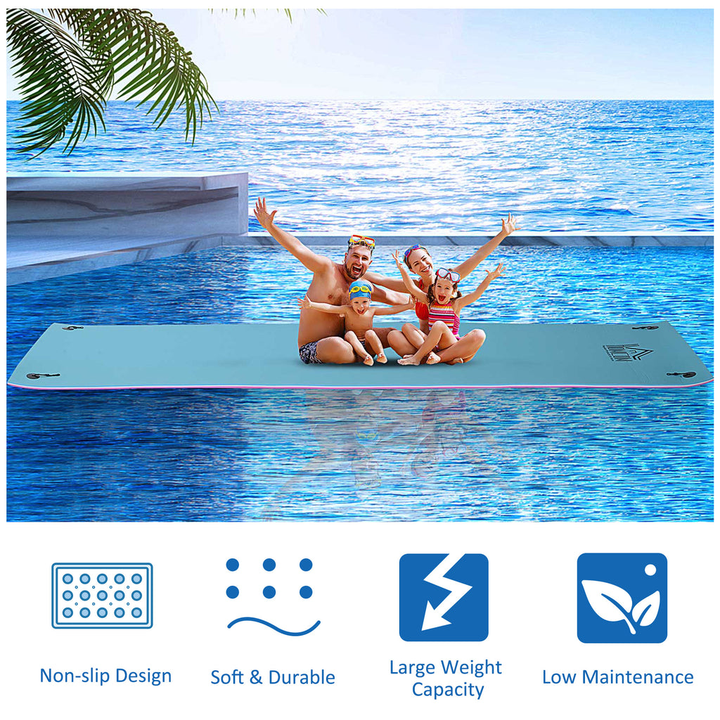 17' x 5' Floating Water Mat, 3-Layer Swimming Pool Float Ultimate Super-Sized Portable Foam Raft, Thick and Durable