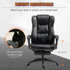 Leather Office Chair, High Back Executive Office Chair with 6 Point Vibration, 5 Modes and Retractable Footrest, Massage Office Chair, Black