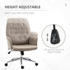 Desk Chair Armchair Office Chair Modern Mid-Back Tufted Linen Fabric With Arms Swivel Height Adjustable Light Grey