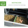 76" Wooden Chicken Coop, Outdoor Hen House Poultry Cage with Plant Box, Openable Roof, Outdoor Run, Nesting Box, Removable Tray, Grey