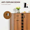 Retro Wine Cabinet for 6 Bottles, Wine Rack Sideboard Serving Bar with Glass Holders and 1 Drawer, Brown