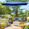 6.6 X 10 ft Rectangular Market Umbrella Patio Outdoor Table Umbrellas with Crank & Push Button Tilt, Blue