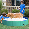 Dog Bathing Tub 12" x 63" Collapsible PVC Pet Foldable Swimming Pool  Green / Blue