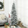 6' Snow Flocked Artificial Pencil Christmas Tree, Slim Xmas Tree with Realistic Branches and Plastic Base Stand for Indoor Decoration, Green