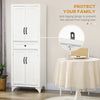 67" 4-Door Pantry Cabinets, Kitchen Storage Cabinet with Drawer and Adjustable Shelves, White