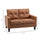 Double Sofa with Armrest 2-Seater Tufted PU Leather Loveseat Pocket Spring Sponge Padded Cushion - Brown