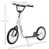 Youth Scooter Kick Scooter for Kids 5+ with Adjustable Handlebar Front and Rear Dual Brakes Inflatable Wheels, White