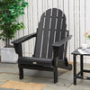 Folding Adirondack Chair, HDPE Outdoor All Weather Plastic Lounge Beach Chairs for Patio Deck and Lawn Furniture, Black
