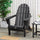 Folding Adirondack Chair, HDPE Outdoor All Weather Plastic Lounge Beach Chairs for Patio Deck and Lawn Furniture, Black