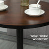 Bistro Table, Bar Height Table with Weathered Wood Top, Steel Frame, Round Bar Table for Home Bar, Kitchen, Dining Room, Brown/Black