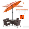 9' 3-Tier Patio Umbrella, Outdoor Market Umbrella with Crank and Push Button Tilt for Deck, Backyard and Lawn, Orange