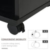 Wood Rolling File Cabinet Storage Organizer with 3 Large Open Shelves and Door Cabinet Door for Easy Storage and Mobility, Black