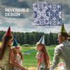 RV Mat, Outdoor Patio Rug / Large Camping Carpet with Carrying Bag, 9' x 18', Waterproof Plastic Straw, Reversible Design for Backyard, Porch, Picnic, Poolside, Blue & White Floral