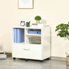 File Cabinet, Office Cabinet with Open Display Shelf and Bottom Drawer for Legal and Letter-Sized Files, Filing Cabinet on Wheels, White