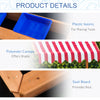 Kids Wooden Sandbox, w/ Adjustable Canopy, Seats, Plastic Basins, for Backyard