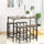 5-Piece Industrial Dining Table Set, Bar Table & 4 Stools Set, Space Saving for Pub & Kitchen, Rustic Brown/Black