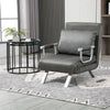 Single Person Folding 5 Position Convertible Sofa Bed Folding Sleeper Chair Chaise Lounge Couch w/Pillow & Steel Frame, Dark Grey
